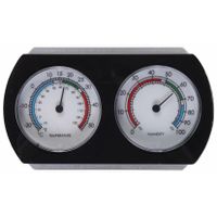 Luchtvochtigheidsmeter/thermometer - kunststof - 9 cm - thumbnail