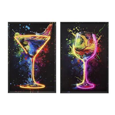 Schilderij Home ESPRIT Zwart Loft 63 x 3,7 x 93 cm (2 Stuks)