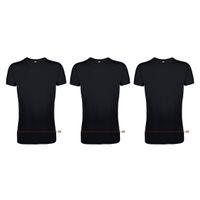 Set van 3x stuks extra lang t-shirt zwart, maat: 2XL