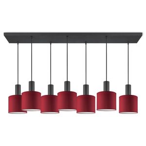 Moderne hanglamp Bling - Rood - verlichtingspendel Xxl Bar 7L inclusief lampenkap 20/20/17cm - pendel lengte 150.5 cm - geschikt voor E27 LED lamp - Pendellamp geschikt voor woonkamer, slaapkamer, keuken