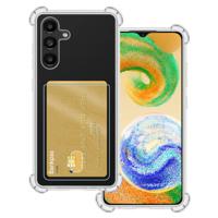 Basey Samsung Galaxy A04s Hoesje Siliconen Hoes Case Cover met Pasjeshouder - Transparant - thumbnail