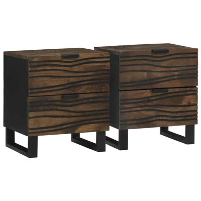 Nachtkastje met lade 2 pcs Walnotenhout 40 x 33 x 46 cm