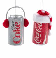 Coca-Cola Can with Hat & Diet Coke with Ear Muffs 3.5 Inch - Kurt s adler