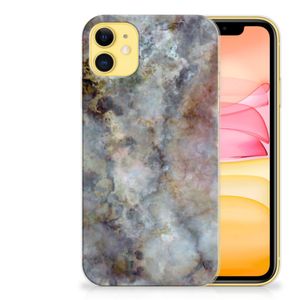 Apple iPhone 11 TPU Siliconen Hoesje Marmer Grijs