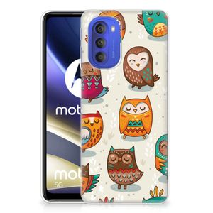 Motorola Moto G51 5G TPU Hoesje Vrolijke Uilen