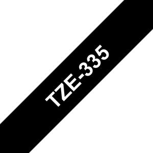 Brother TZe-335 Labeltape Tapekleur: Zwart Tekstkleur: Wit 12 mm 8 m