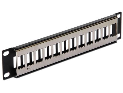 DeLOCK 10" Keystone Patch Panel 12 Port metal black patchpaneel