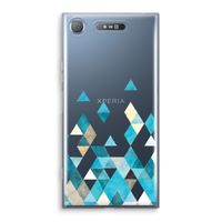 Gekleurde driehoekjes blauw: Sony Xperia XZ1 Transparant Hoesje
