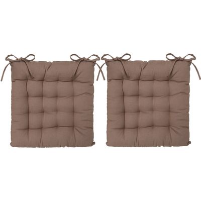 Atmosphera Stoelkussen - 2x - taupe - katoen - 38 x 6 cm - zitkussen