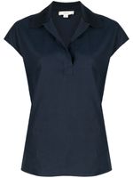 Vince cap-sleeve polo shirt - Bleu - thumbnail