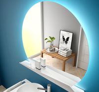 Muebles Sun spiegel met LED verlichting en spiegelplank 80cm - thumbnail