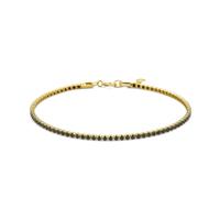 14k Gouden Tennisarmband met Zwarte Spinel - 1,5 mm, 16,5-18 cm