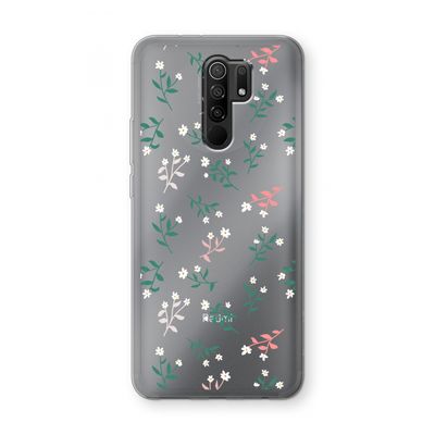 Small white flowers: Xiaomi Redmi 9 Transparant Hoesje