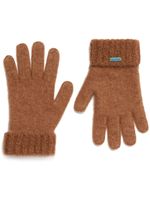 Alanui gants en maille à patch logo - Marron