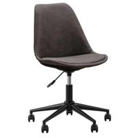 Leen Bakker - Bureaustoel Senja - Stof - Antraciet - Zwart Metaal - Metaal/Stof - Grijs