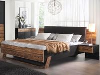 Bed BANGKING 180x200 cm metaalgrijs/vintage bruin zonder lades