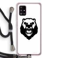 Angry Bear (white): Samsung Galaxy A51 5G Transparant Hoesje met koord