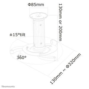 Neomounts BEAMER-C80 beamer plafondsteun