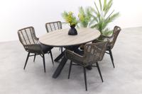 Jasmine Natural / GI Edison 180 x 115 cm. tafel - ovale tuinset - thumbnail