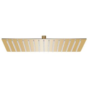 VidaXL Regendouchekop rechthoekig 40x30 cm roestvrij staal goudkleurig