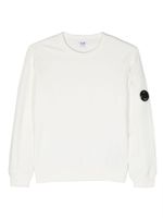 C.P. Company Kids sweat en coton à patch logo - Blanc