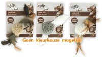 Afp Lamb ball lamswol met veren vogel geluid en catnip assorti - thumbnail