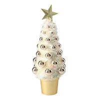 Complete mini kunst kerstboompje/kunstboompje goud met kerstballen 29 cm   -