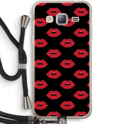 Lips: Samsung Galaxy J3 (2016) Transparant Hoesje met koord