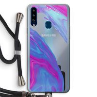 Zweverige regenboog: Samsung Galaxy A20s Transparant Hoesje met koord