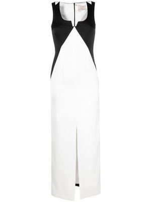 V:PM ATELIER robe longue Cassis à design colour block - Blanc
