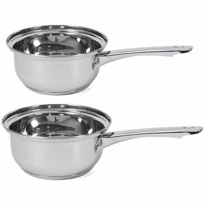 Set van 2x Rvs steelpannen/sauspannen Manhattan 16 en 18 cm