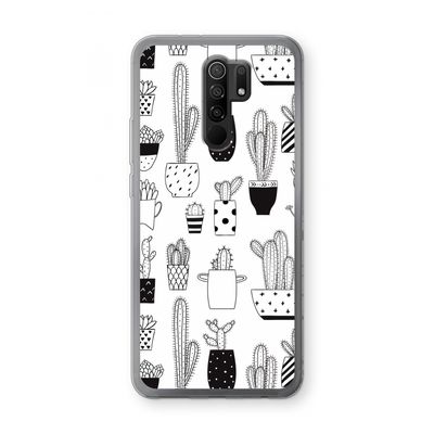 Cactusmotief: Xiaomi Redmi 9 Transparant Hoesje
