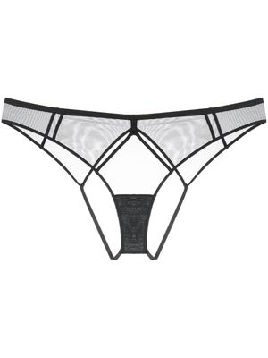 Maison Close string transparent à design cœur - Noir