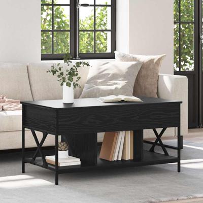 Salontafel Zwart eiken 100 x 55 x 50 cm Bewerkt hout