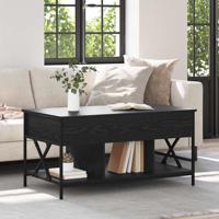 Salontafel Zwart eiken 100 x 55 x 50 cm Bewerkt hout