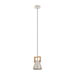 EGLO Cawton Hanglamp - E27 - Ø 16 cm - Grijs/Bruin - Hout