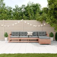 5-delige Loungeset met kussens massief douglashout