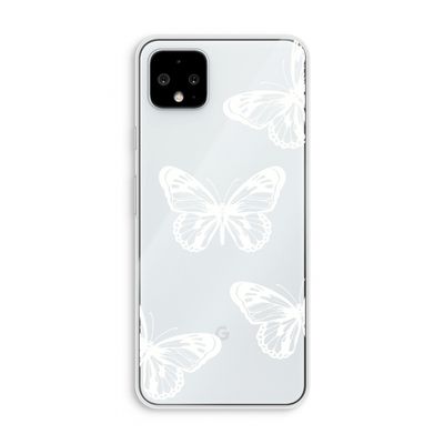 White butterfly: Pixel 4 XL Transparant Hoesje