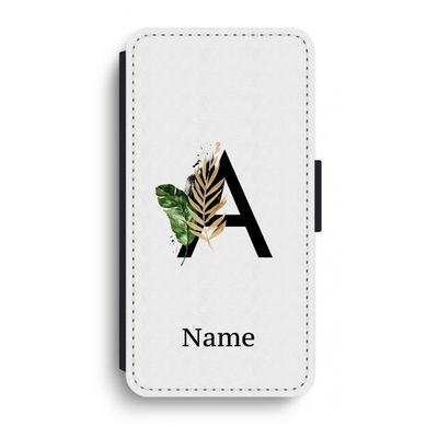 Charcoal Flora: iPhone XR Flip Hoesje