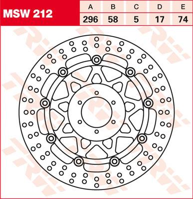 TRW Remschijf, remschijven voor de moto, MSW212