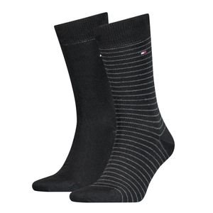 Tommy Hilfiger Men Small Stripe Sock Black 2-Pack-47/49