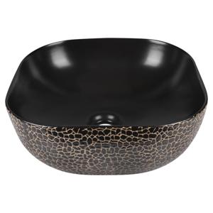 Differnz Snake wastafel keramiek | zwart | 42 x 42 x 14 cm