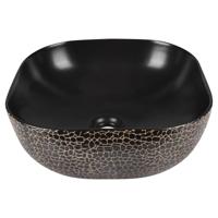 Differnz Snake wastafel keramiek | zwart | 42 x 42 x 14 cm
