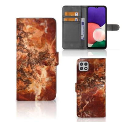 Samsung Galaxy A22 5G | Bookcase | Marmer Bruin