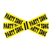 Folat Markeerlint party zone - 3x stuks - 15 meter - geel/zwart - afzetlint feest versiering