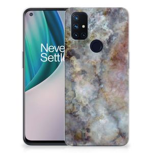 OnePlus Nord N10 5G TPU Siliconen Hoesje Marmer Grijs