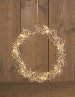 Batterijverlichting metalen krans 30 cm warm wit - Annas collection