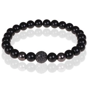 Memphis armband Onyx kralen Zirconia Ball BK