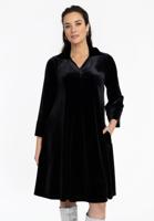 Yoek Jurk met V-hals VELOURS | Zwart | Maat 50/52 Yoek Jurk met V-hals VELOURS | Zwart | Maat 50/52