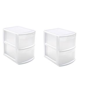 PlasticForte Ladeblok - Set van 2x stuks - 2 lades - bureau organizer - 39 x 29 x 40 cm